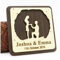 thumbnail image 1 of 20 Custom Engraved Wooden Magnet Rustic Wedding Save the Date Wooden Magnet Personalized Gift, 1 of 2