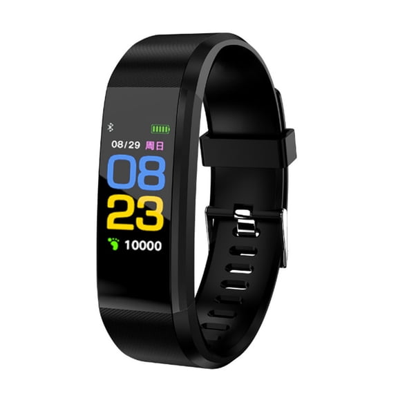 Smart Band, Heart Rate Monitor Waterproof Unisex Purple Fitness Tracker-Black