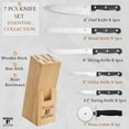 thumbnail image 3 of Moss & Stone Stainless Steel Serrated Small Knife Set, Kitchen knives Set With High-Carbon Stainless Steel Blades & Wood Block Set, Cutlery Knife Set Small, Basics 7 Piece Kitchen Knifes, 3 of 8