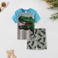 thumbnail image 2 of CAICJ98 Toddler Boys Pajamas Cotton Summer Pjs for Boy Jammies Dinosaur Train Sleepwear Short Sets Kids Clothes (Grey,7-8 Years), 2 of 4