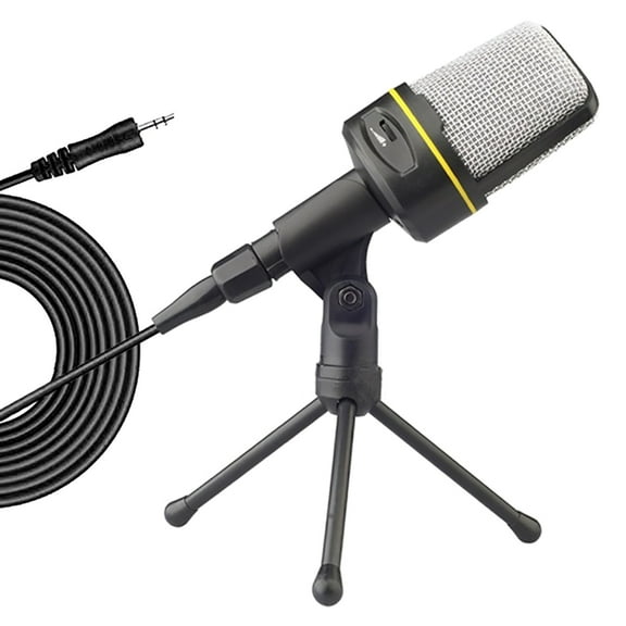 SF920 Professional Condenser Microphone 3.5mm Corded Studio Capacitive Mic with Tripod Stand for PC Desktop Computer
