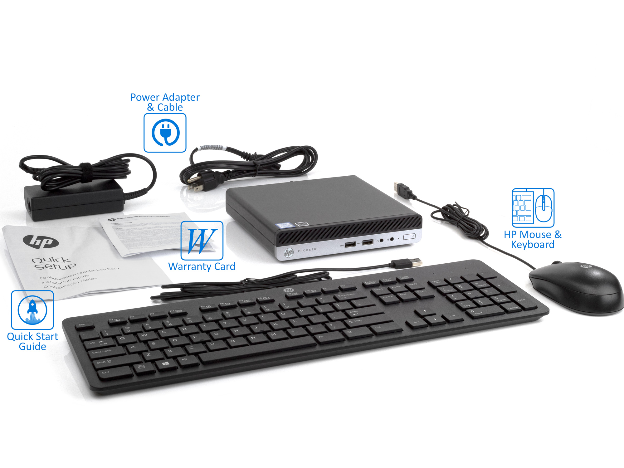 HP ProDesk 400 G4 Mini PC, Intel Core i5-8500T Upto 3.5GHz, 8GB