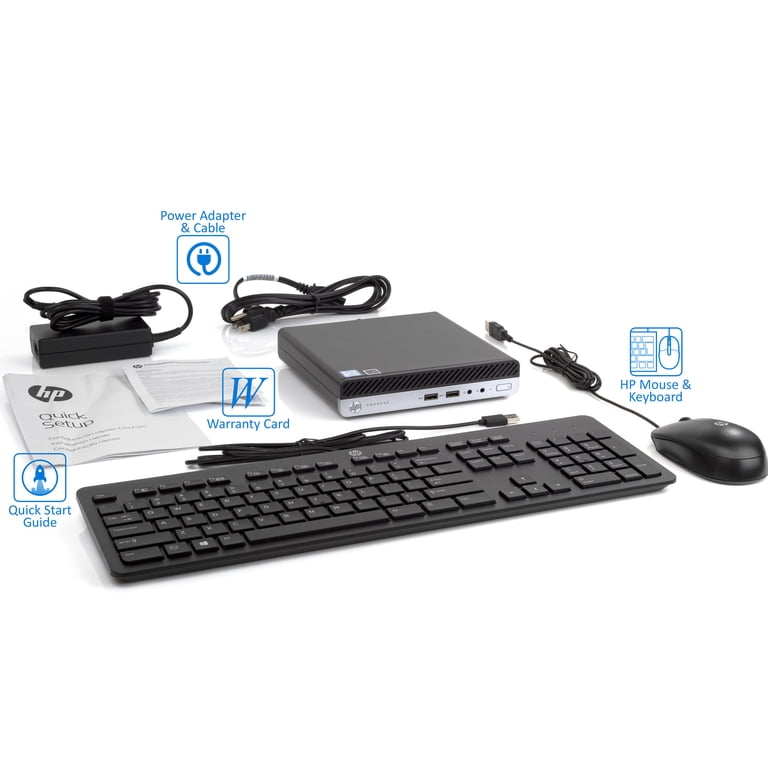 HP ProDesk 400 G4 Mini PC, Intel Core i5-8500T Upto 3.5GHz, 8GB