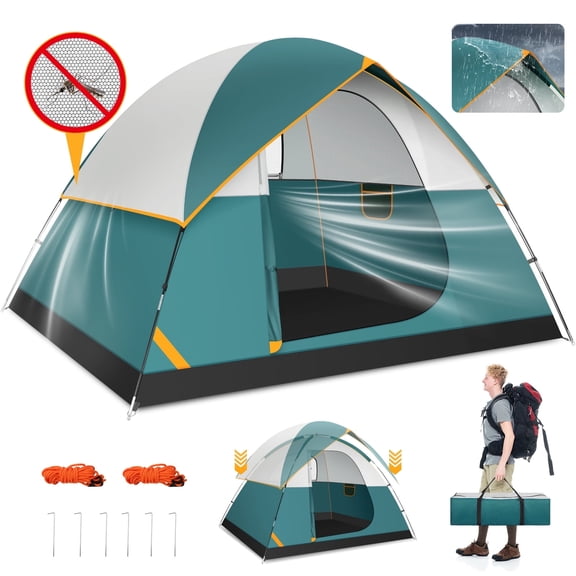 SANOPY Tent 4 Person Camping Tent - Lightweight, Waterproof, Easy Setup with Rainfly & Screen Windows for Family, Beach, and Outdoor Adventures