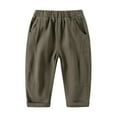 thumbnail image 2 of KYAIGUO Toddler Baby Boys Cargo Joggers Pants Kids Spring Fall Elastic Waist Casual Jogging Trousers Bottom for 1-8 Years Old, 2 of 11