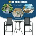 thumbnail image 6 of Aimee Lii 3 Pieces Outdoor Patio Bar Table Stool Set, Outdoor Patio Furniture, Black, 6 of 8