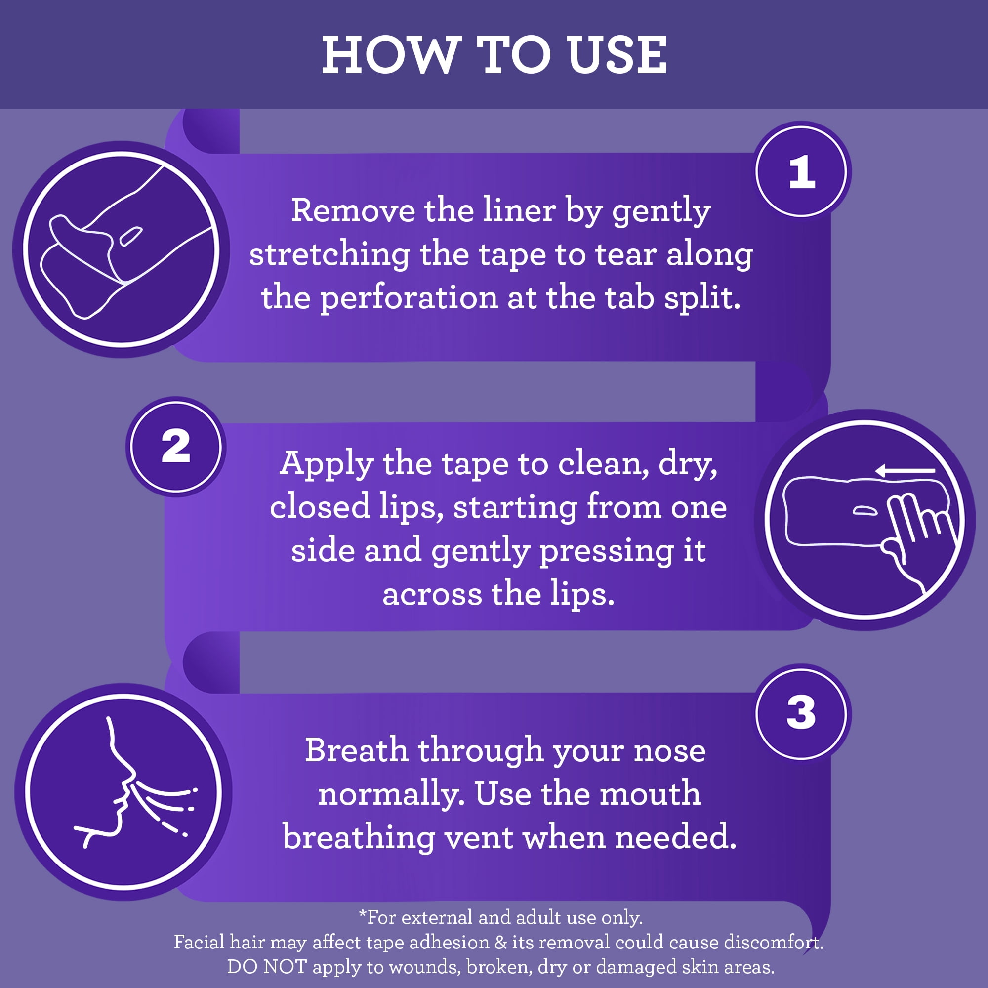 (4 pack) GuruNanda Lavender Infused Mouth Tape with Travel Case for Sleeping -Breathable Strips - Reduce Snoring - 60 Pack