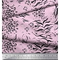 thumbnail image 2 of Soimoi Pink Poly Georgette Fabric Leopard & Tiger Animal Skin Print Fabric by the Yard 52 Inch Wide, 2 of 3