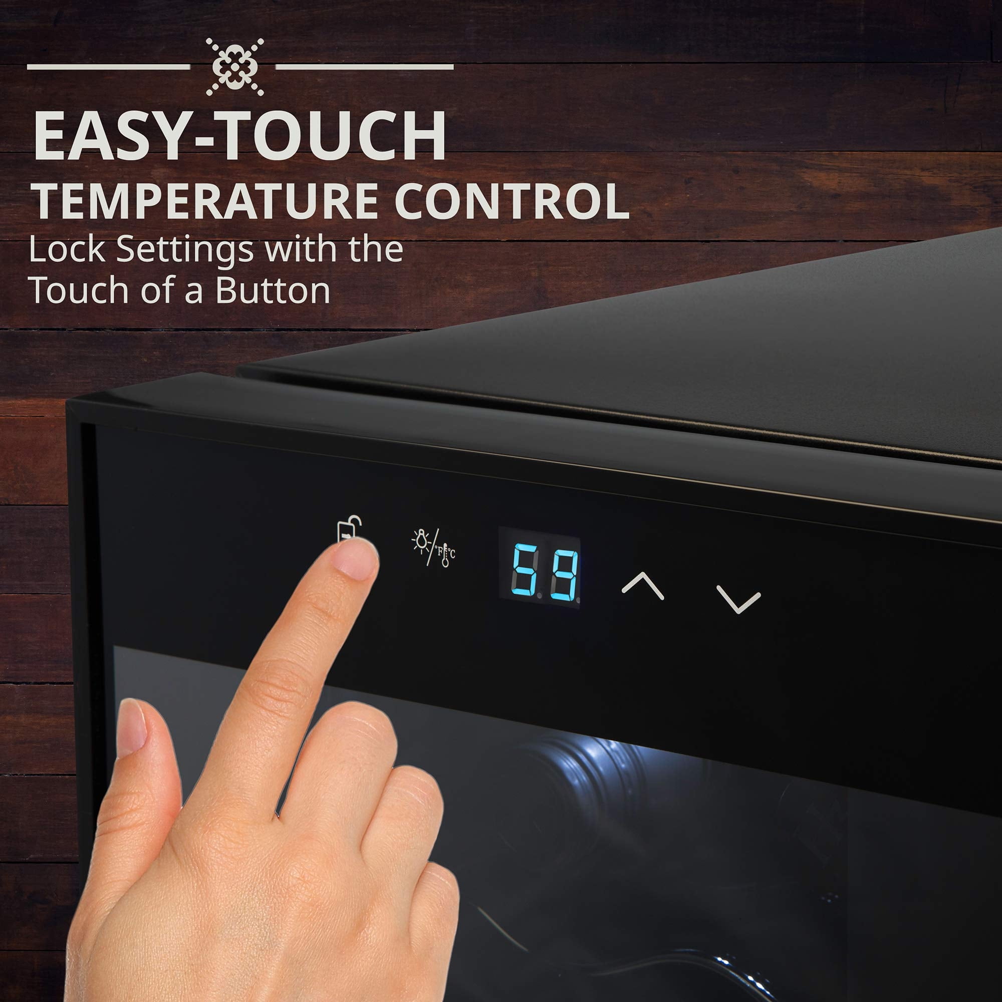 IVATION 34-Bottle Compressor Wine Refrigerator with Lock, Black