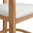 thumbnail image 3 of Christopher Knight Home Minimalist Upholstered Bar Stools with Curved Backrest, Solid Wood Frame, Natural Oak, Set of 2, 3 of 7