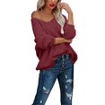 thumbnail image 3 of Only Moment Red Women’s Long Sleeve Cropped Crew Neck Lightweight Fall Sweaters Crew Neck 2026 Fall Winter Outfits,Lightweight Knit Pullover,Comfort Warm Tops,Fashion Clothing S, 3 of 9