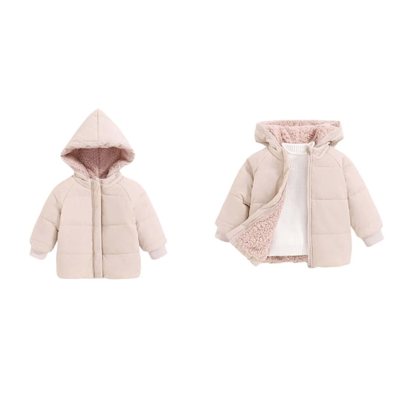 Infant Baby Girls Winter Coat,Baby Girls Puffer Coat with Hoods Zipper Up Down Coats for Baby Boys Winter Fleece Coat Baby Girl Clothes Winter