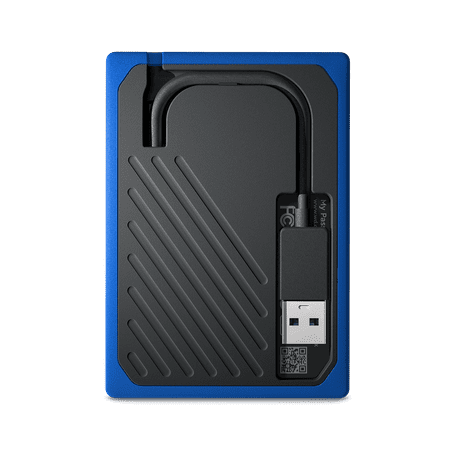 WD - My Passport Go 500GB External USB 3.0 Portable Solid State Drive - Black/Cobalt