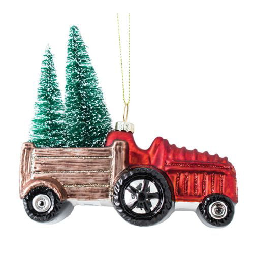 Tractor w/Christmas Tree Ornament 