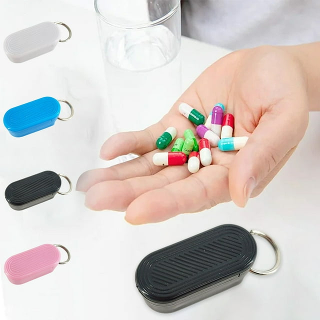 Bowayaoa Portable Pill Cutter and Divider Box, Plastic Tablet Splitter with Adjustable Compartments for Medication, Vitamins, Supplements, Easy Dose Organizer Storage Case