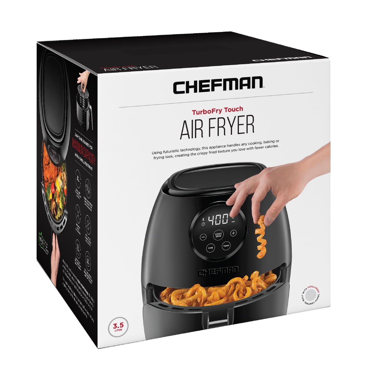 Chefman TurboFry Digital Touch Air Fryer Oven, 3.6 Quart Capacity, Oil-Free Frying, Matte Black