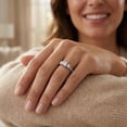 thumbnail image 4 of Pompeii 1ct Three Stone Princess Cut Diamond Engagement Ring 14K White Gold (H,SI2), 4 of 4