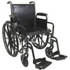 Karman Healthcare LT-700NT Deluxe Lightweight Wheelchair with Removable Armrests, Silver Vein, 16 Inches Seat Width