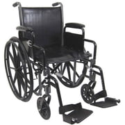 Karman Healthcare LT-700NT Deluxe Lightweight Wheelchair with Removable Armrests, Silver Vein, 16 Inches Seat Width
