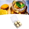 thumbnail image 3 of Stainless Steel Reusable Metal Ice Cubes, Whiskey Stones with Ice Tong, Quick Chilling Whiskey Stone for Scotch, Bourbon, and Irish Whiskey, Gold, 3 of 8