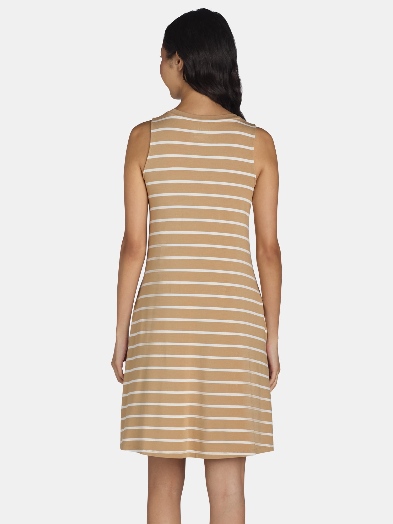 Time and Tru Women’s Sleeveless Knit Swing Dress, Sizes XS-XXXL