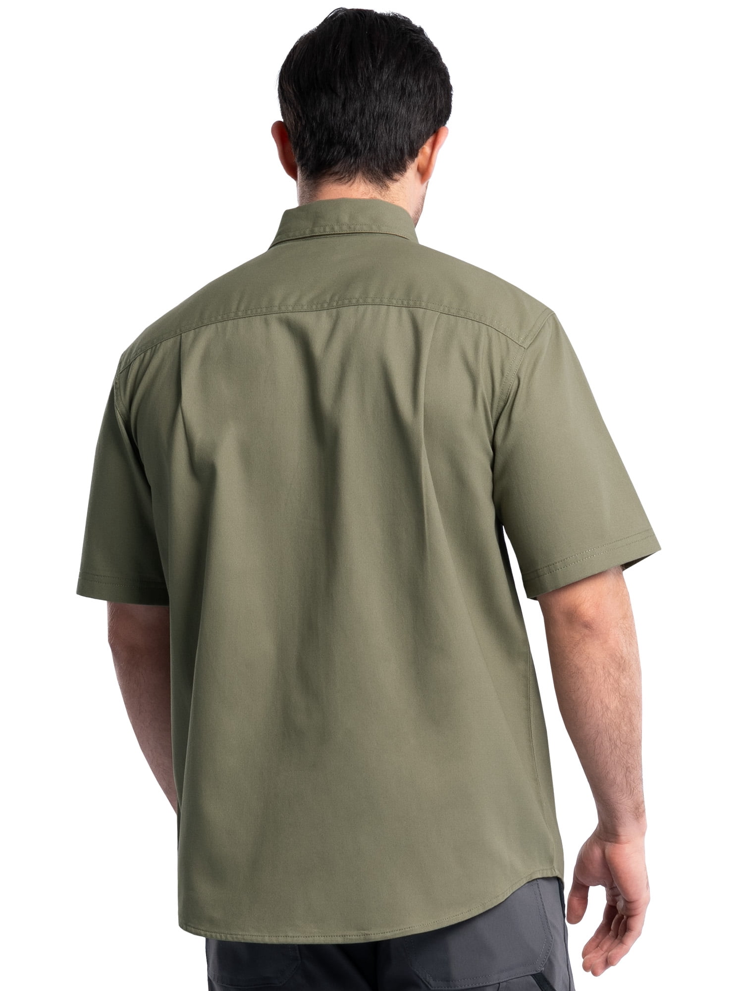 Wrangler Workwear Men’s Short Sleeve Durable Twill Pen Pocket Work Shirt, size S-3XL