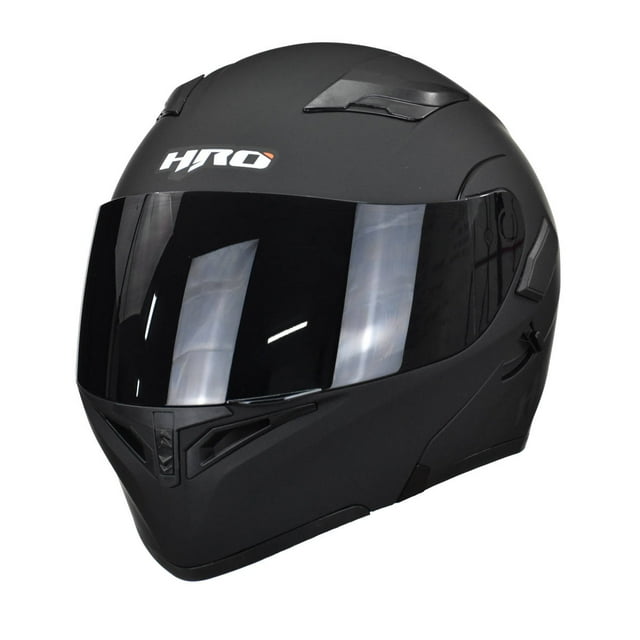 Casco Para Moto Abatible Hro 3400dv Negro Mate Con Luz Stop Talla L HRO 3400