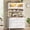 White + Brown, variant on SEDETA 5 Drawer File Cabinet with Power Strip & LED Lights, 31.5" Legal/Letter/A4 Filing Cabinet with Glass Door Display Case, Large Printer Stand with Storage Shelves, White + Brown