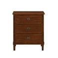 thumbnail image 4 of Comfort Pointe Table de Nuit à 3 Tiroirs en Bois Fini Brun Cambridge, 4 of 10