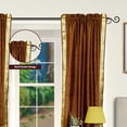 thumbnail image 2 of Brown 84-inch Rod Pocket Sheer Sari Curtain Panel  (India) - Piece, 2 of 4