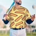 thumbnail image 4 of Fotbe Hot Dogs Baseball Jersey Shirt for Men and Women, Casual Short Sleeves Button Down T-Shirt-Medium, 4 of 9