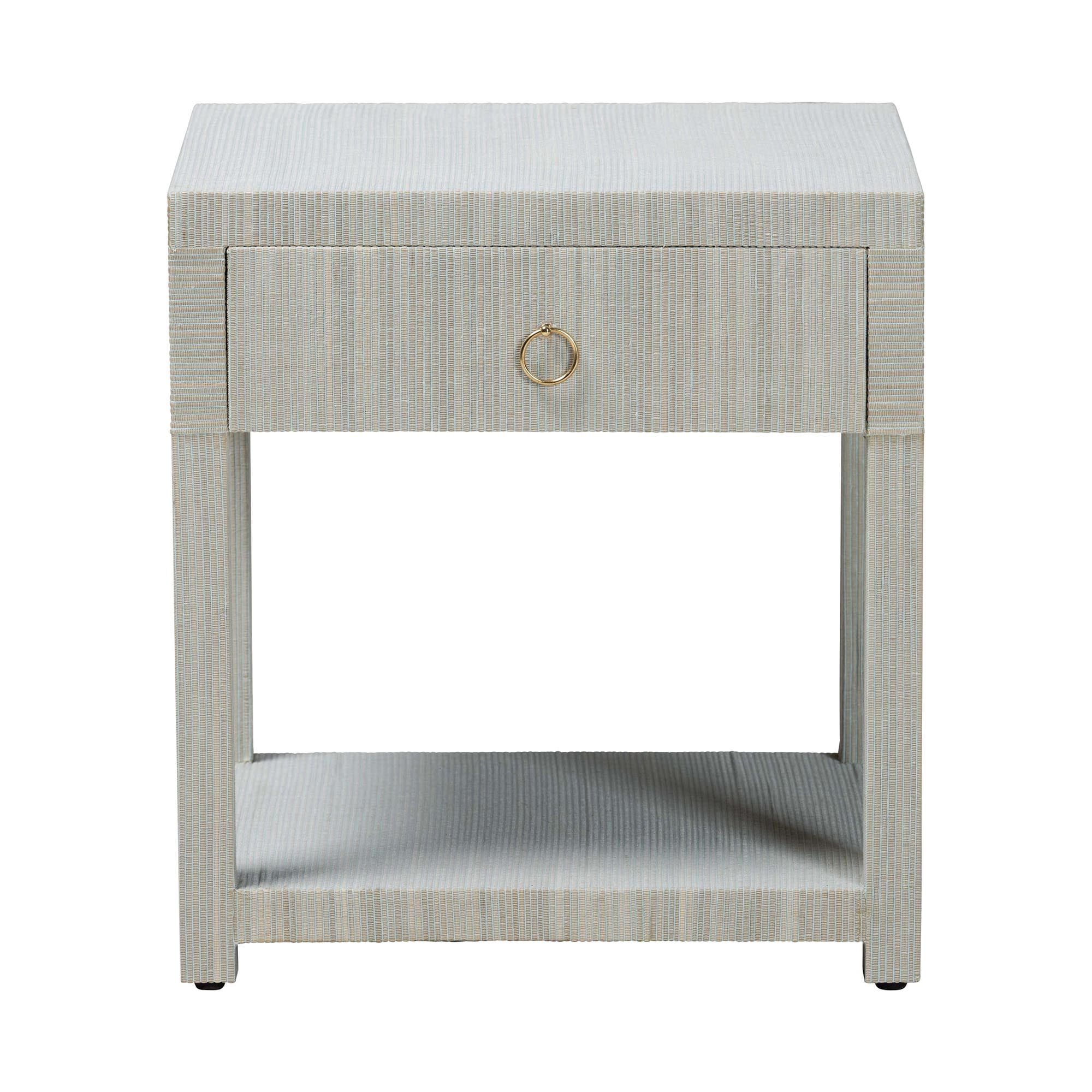 bali & pari Nata Boho Nightstand, 1-Drawer, Blue Grey