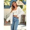 thumbnail image 4 of Women's Cardigan 2023 Open Front Oversized Button Lightweight Sweaters V Neck Loose Cardigans Knit Outwear, 4 of 14