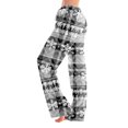 thumbnail image 2 of Dwralegc Christmas Pajama Pants Women Cute Snowflake Printed Holiday Elastic Waist Pajama Bottoms Casual Wide Leg Lounge Pants Drawstring Soft Winter Pj Pants with Pockets Gray L, 2 of 7