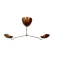 thumbnail image 4 of 3 Light Curved Shades Pendant Mid Century Modern Raw Brass Sputnik chandelier light Fixture, 4 of 6