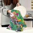 thumbnail image 3 of Parrot Flowers Kitchen Dish Towels 4 Pack Absorbent Hand Towels, Lint-Free 18"x28" Tropical Bird Fast Drying Hanging Dishcloths for Cooking Baking Home Clean, 3 of 7