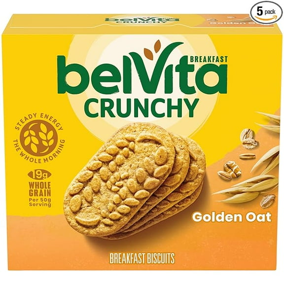 (1 pack) belVita Golden Oat Breakfast Biscuits, 5 Packs (4 Biscuits Per Pack)