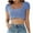Blue tops Women, variant on Women's Short Sleeve Shirts Square Neck Crop Sweatshirt Relaxed-Fit Pullover Blouse Vintage Gothic Slim Fit Lace Mesh Splicing Tops Gifts for Women Casual Urban Tee Shirt Yellow