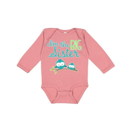 

Inktastic i m the big sister Gift Baby Girl Long Sleeve Bodysuit