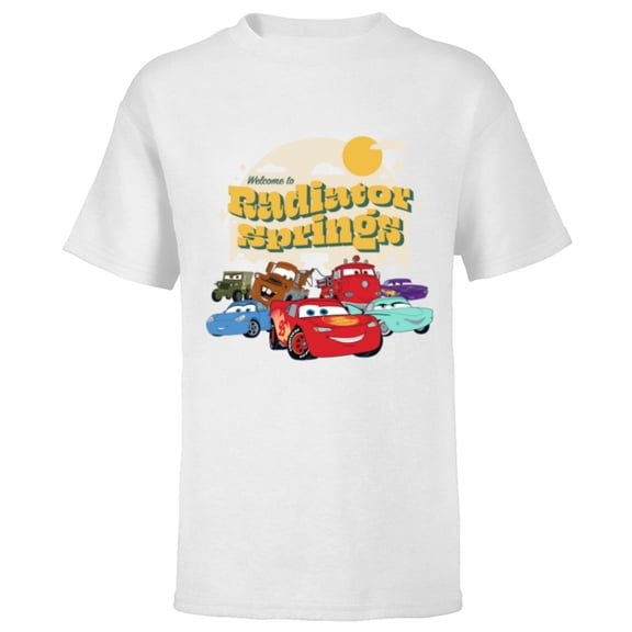 Disney PIXAR Cars on the Road Radiator Springs - Short Sleeve T-Shirt for Kids - Customized-White