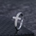 thumbnail image 3 of High Polished CZ Cross Band Womens White Gold Filled Church Party Ring Size 6-10, 3 of 5