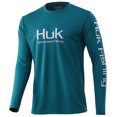 thumbnail image 1 of Huk Men's Icon X Deep Lake Medium Solid Long Sleeve Performance Fishing Shirt, 1 of 2