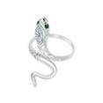 thumbnail image 3 of AFFY Simulated Emerald & CZ Snake Womens Band 14k White Gold Over 925 Sterling Silver, 3 of 4