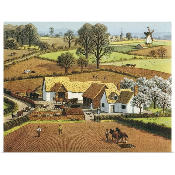 Great BIG Canvas | Rolled Ronald Lampitt Poster Print entitled The Farmer's Life