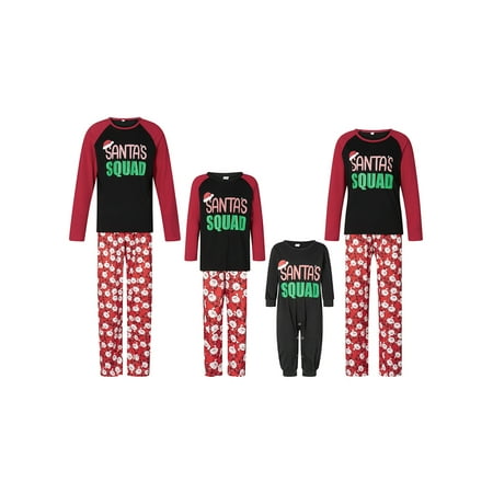 

Thaisu Christmas Family Matching Pajamas Set Long Sleeve Tops Long Trousers Holiday Sleepwear Pjs