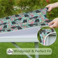 thumbnail image 6 of Bichon Dog Blue Florals Square Fitted Tablecloth with Elastic Edge,Square Table Cover,Washable Elastic Table Cover for Home Kitchen Party Decor 34"x34", 6 of 6