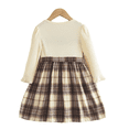 thumbnail image 3 of LYMAYTER 2-7Y Toddler Girls Long Sleeve Spliced Plaid Princess Dress Little Girls Fall Casual A Line Party Dress, 3 of 7