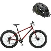 26" Mongoose Hitch Men's All-Terrain Fat Tire Bike and Bonus Helmet