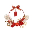 thumbnail image 4 of S SERENABLE 2024 Chinese New Year Wreath, Lunar New Year Wreath, Front Door Wreath, Artificial Flower Wreath for Porch, Garden, Wall Decoration C, 4 of 8
