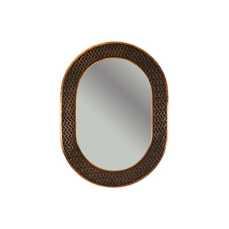 Premier Copper Products Braided Hand Hammered Oval Copper Mirror